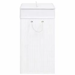 VIDAXL Panier A Linge Bambou Blanc 100 L 10 VIDAXL Panier A Linge Bambou Blanc 100 L -Meuble Soldes B2CD 953