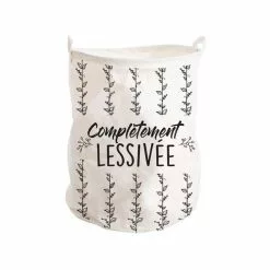 SUD TRADING Panier à Linge Complètement Lessivée - 40 X 50cm - Blanc