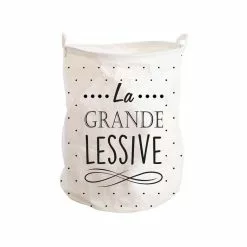 SUD TRADING Panier à Linge Grande Lessive - 40 X 50cm - Blanc