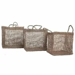 Rendez Vous Déco Panier Scar Tressé Carré (lot De 3) -Meuble Soldes B2CD 976