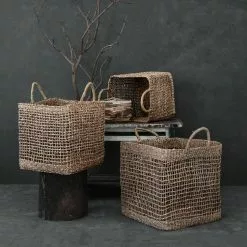 Rendez Vous Déco Panier Scar Tressé Carré (lot De 3) -Meuble Soldes B2CD 977